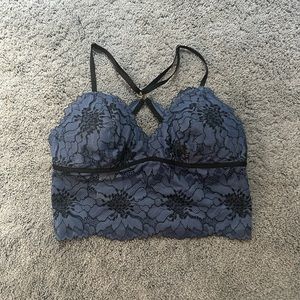 Aerie blue and black bralette top